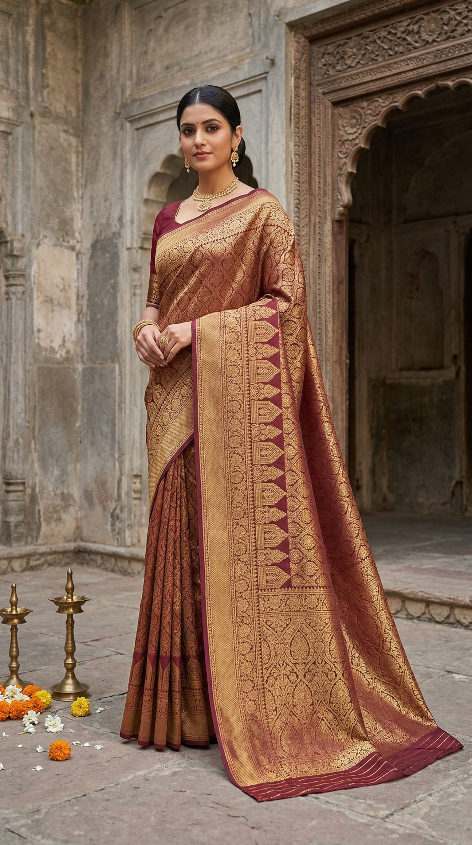 Elegant White & Pink Floral Printed Anarkali Suit Set with Dupatta 2